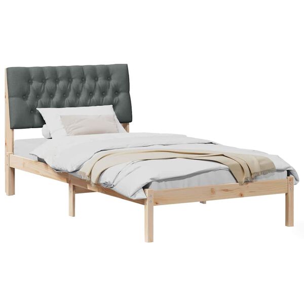 vidaXL Bed Frame with Upholstered Headboard Brown 100 x 200 cm