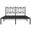 vidaXL Metal Bed Frame without Mattress with Headboard Black 140x190cm
