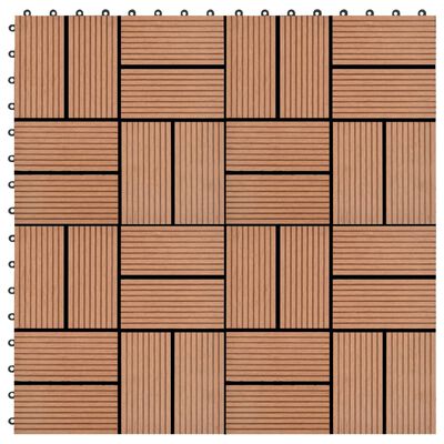 vidaXL 11 pcs Decking Tiles WPC 30x30 cm 1 sqm Brown