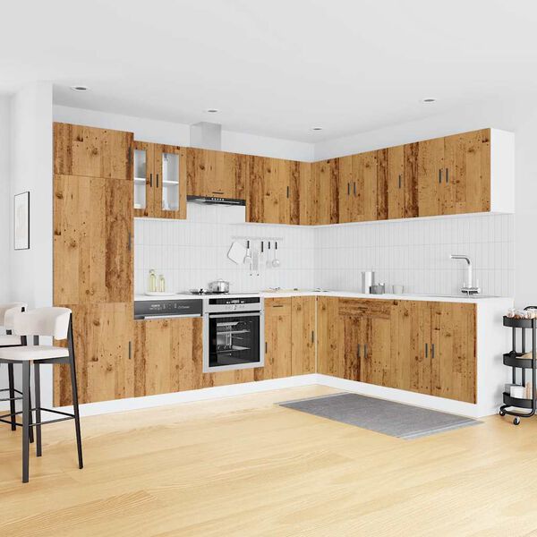 vidaXL 14 Piece Kitchen Cabinet Set Porto Old Wood Engineered Wood