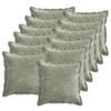 vidaXL Cushion Cover 12 pcs HOUTEN Green 45 x 45 cm Chenille Fabric