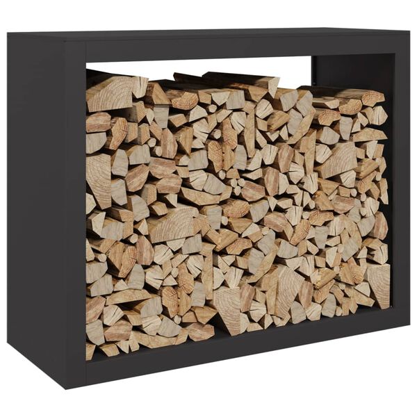 vidaXL Firewood Rack Black 100x40x80 cm Steel