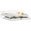 vidaXL Daybed with Trundle and Drawers without Mattress White 90x200 cm