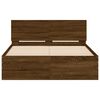 vidaXL Bed Frame with Headboard and LED Brown Oak 135x190 cm Double