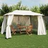 vidaXL Gazebo with Double Roof and Mesh Walls Cream 3.93x2.93 m Steel