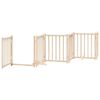 vidaXL Dog Gate with Door Foldable 12 Panels 600 cm Poplar Wood