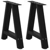 vidaXL Coffee Table Legs A-Shaped 2 pcs Black 50x(42-43) cm Steel