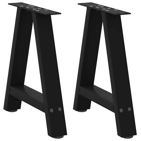 vidaXL Coffee Table Legs A-Shaped 2 pcs Black 50x(42-43) cm Steel