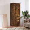 vidaXL Highboard Smoked Oak 69.5x34x180 cm Engineered Wood