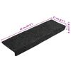 vidaXL Stair Mats Self-adhesive 10 pcs 65x21x4 cm Dark Grey Rectangular Edge