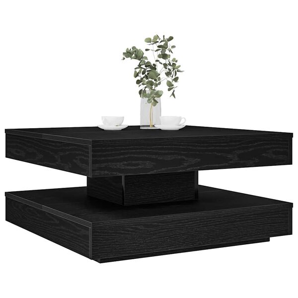 vidaXL Coffee Table 360-Degree Rotatable Black 70x70x34.5 cm