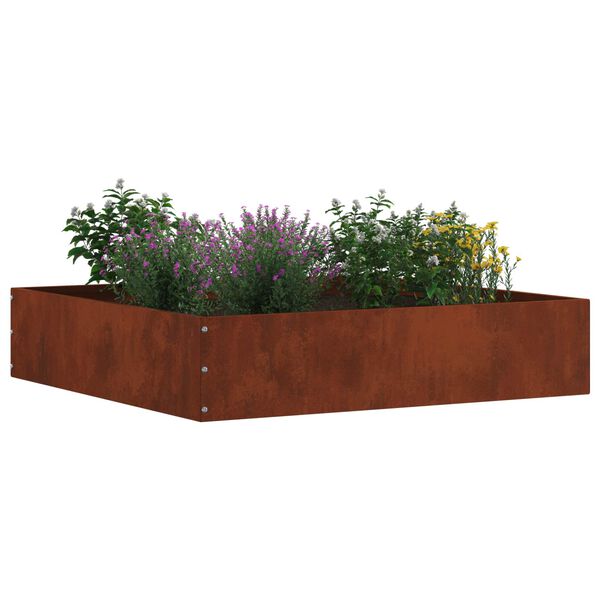 vidaXL Lawn Edging 6 pcs Rusty 60 x 60 x 13 cm Weathering Steel