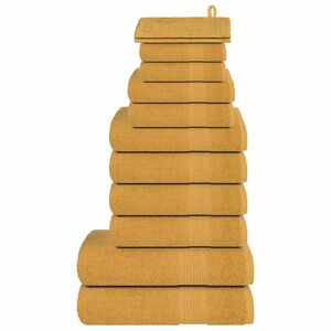 vidaXL 12 Piece Towel Set "FROGN" Gold 360 gsm