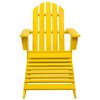 vidaXL Garden Adirondack Chair with Ottoman Solid Fir Wood Yellow