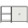 vidaXL Kitchen Storage Set with Shelf 2 pcs White Cold-rolled Steel
