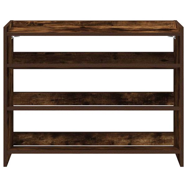 vidaXL Shoe Rack Smoked Oak 80x25x62 cm Engineered Wood