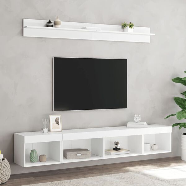 vidaXL 5 Piece TV Wall Units with LED White Engineered Wood