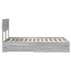 vidaXL Bed Frame with Drawer Grey Sonoma 135 x 190 cm Engineered Wood