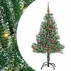 vidaXL Artificial Christmas Tree Snow Flocked with LED Light 120 cm