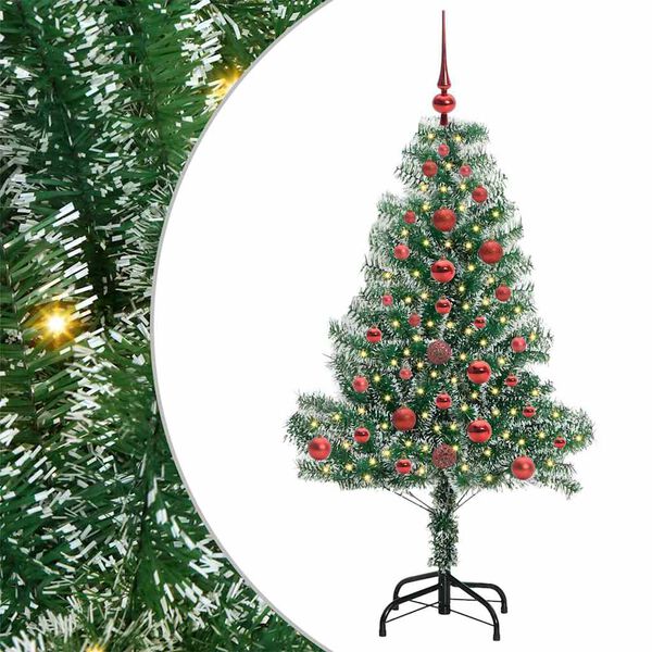 vidaXL Artificial Christmas Tree Snow Flocked with LED Light 120 cm