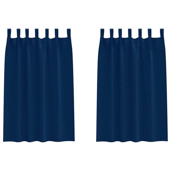 vidaXL Blackout Curtains with Rings 2 pcs Dark Blue 175 x 140 cm