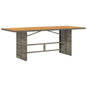vidaXL Garden Table with Acacia Wood Top Grey 190x80x75 cm Poly Rattan