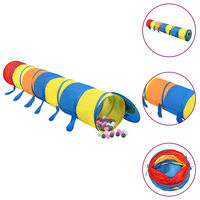 vidaXL Children Play Tunnel with 250 Balls Multicolour 245 cm Polyester