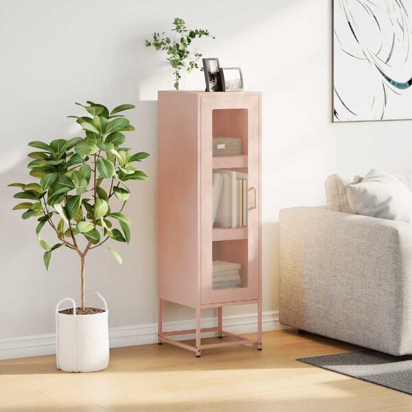 vidaXL Highboard Pink 36x39x123 cm Cold-rolled Steel