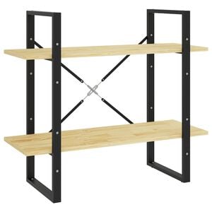 vidaXL 2-Tier Book Cabinet 80x30x70 cm Solid Pine Wood