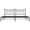 vidaXL Metal Bed Frame without Mattress with Headboard Black 193x203cm