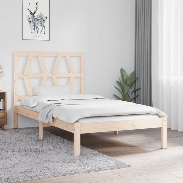 vidaXL Bed Frame without Mattress Solid Wood 90x200 cm (810002+818600)