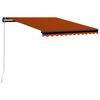 vidaXL Manual Retractable Awning with LED 300x250 cm Orange and Brown