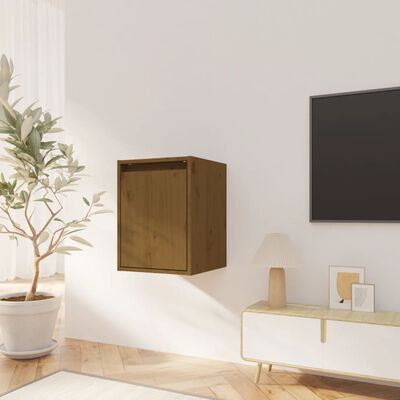 vidaXL Wall Cabinet Honey Brown 30x30x40 cm Solid Wood Pine