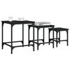 vidaXL Nesting Coffee Tables 3 pcs Black Engineered Wood