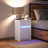 vidaXL Bedside Cabinet with LED Lights White Engineered Wood