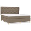 vidaXL Box Spring Bed with Mattress Taupe 160x200 cm Fabric