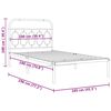 vidaXL Metal Bed Frame without Mattress with Headboard White 100x190cm