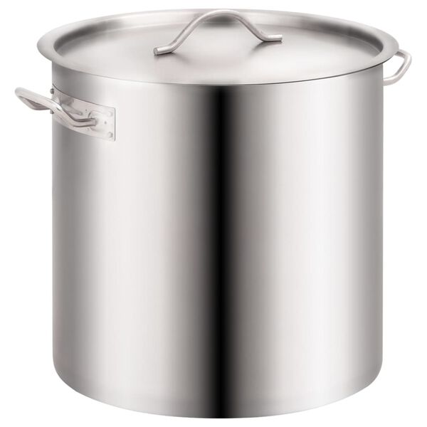 vidaXL 2 Piece Stock Pot Set 98/50 L Stainless Steel