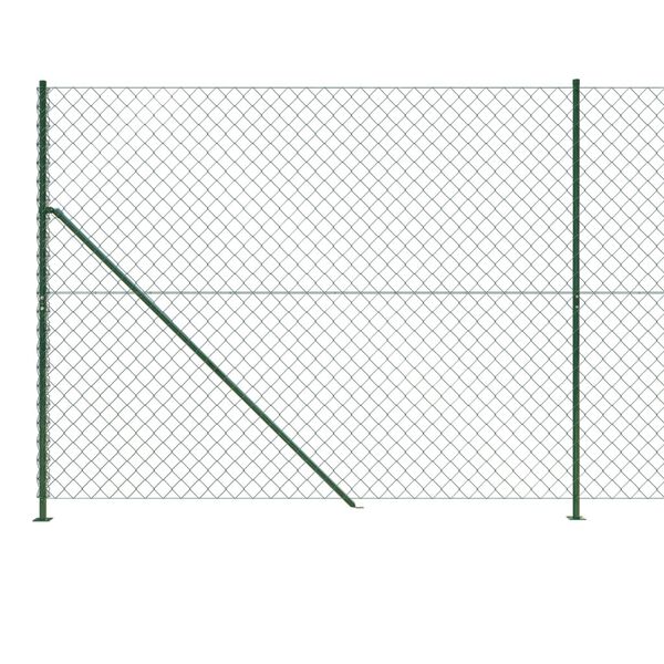 vidaXL Chain Link Fence with Flange Green 1.6x10 m