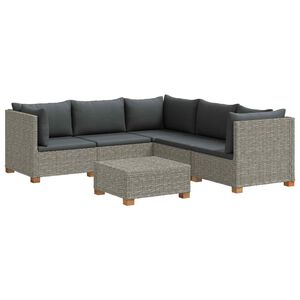 vidaXL 6 pcs Rattan Lounge Set with Cushions GENDT Natural Rattan