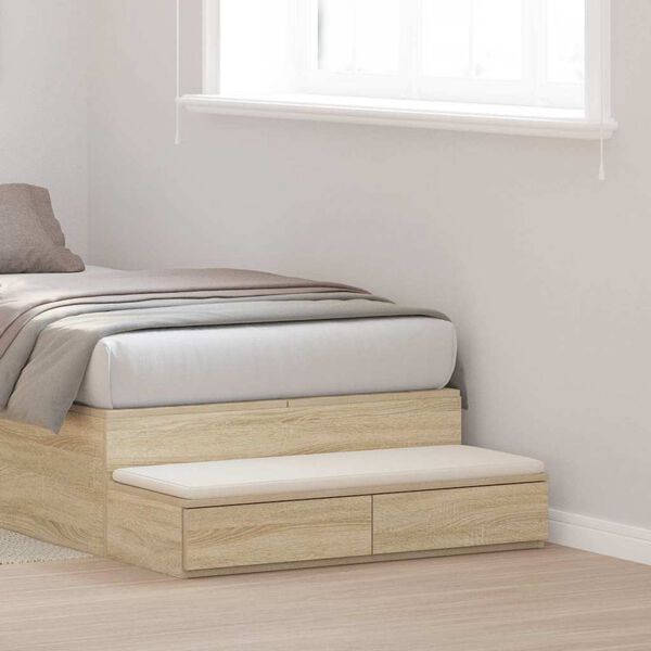 vidaXL Bed Drawers Sonoma Oak 100 x 36.5 x 16.5 cm Engineered Wood