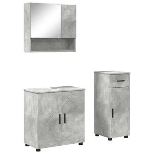 vidaXL Bathroom Furniture Set with Drawer 3 pcs Concrete Grey