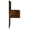 vidaXL Wall-mounted Bedside Cabinet with LED Lights Smoked Oak