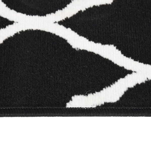vidaXL Runner Rug BCF Black and White 100x350 cm