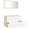 vidaXL 2 Piece Bathroom Furniture Set White and Sonoma Oak Engineered Wood