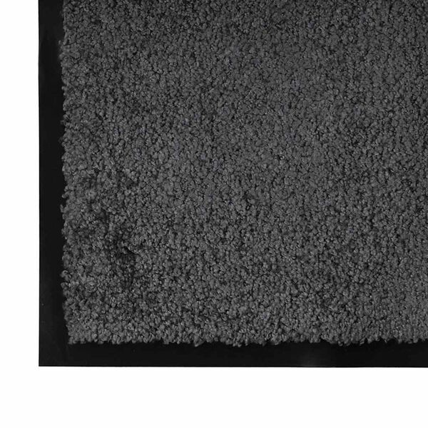 vidaXL Door Mat Anthracite 60 x 40 x 1.2 cm Teddy Fabric