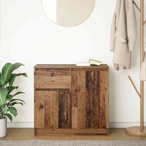 vidaXL Sideboard with Drawer Old Wood 71x35x65 cm Engineered Wood