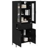 vidaXL Highboard with Drawer 2 pcs Black Oak Engineered Wood