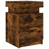 vidaXL Bedside Cabinet with LED Lights Smoked Oak 35x39x55 cm
