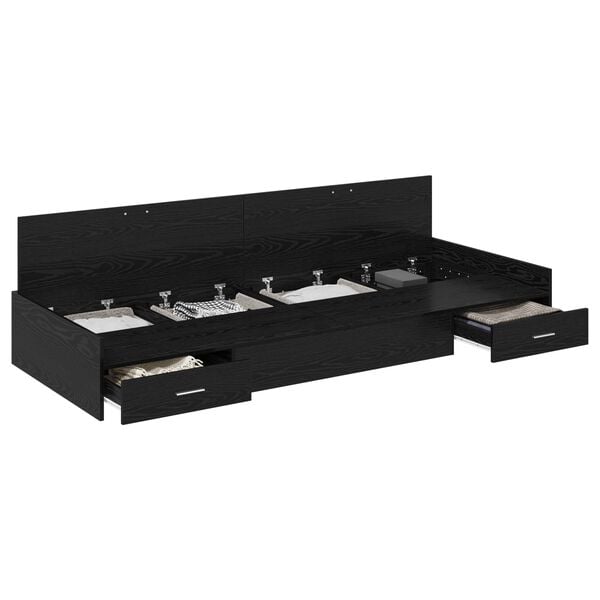 vidaXL Bed Frame with Headboard Black Oak 80 x 200 cm Engineered Wood